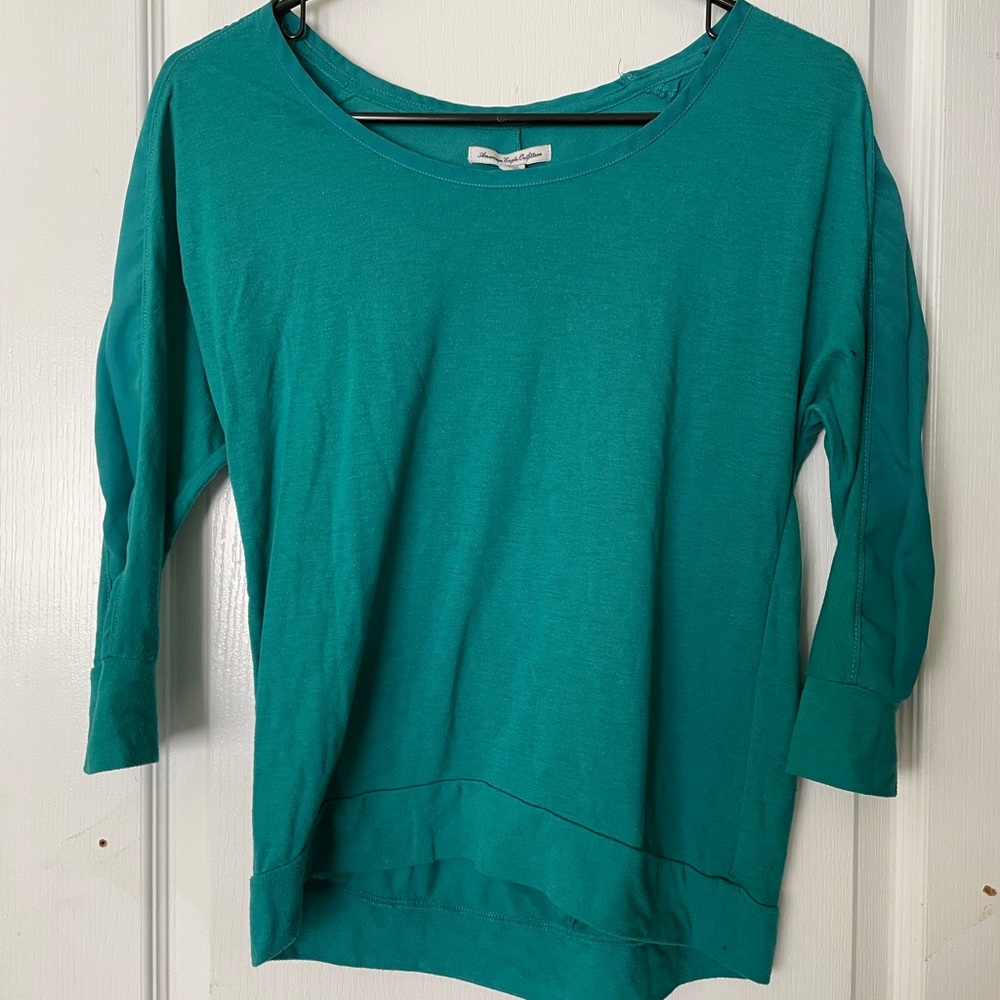 Teal long sleeve American Eagle